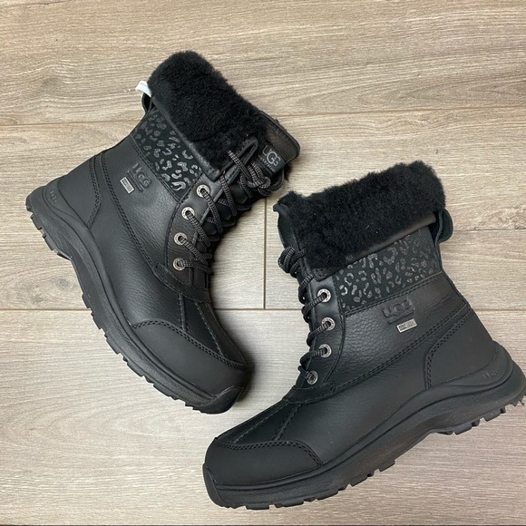 UGG | Adirondack III Snow Leopard Boots Black NEW - Picture 5 of 13